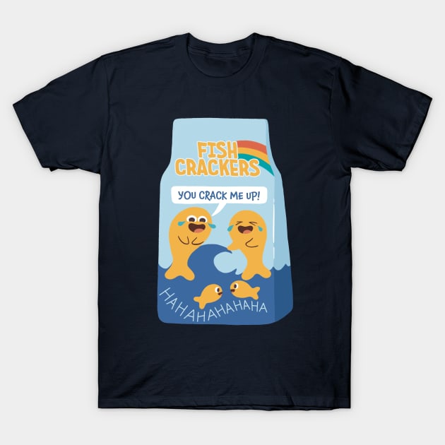 Funny Fish Crackers T-Shirt by awesomesaucebysandy